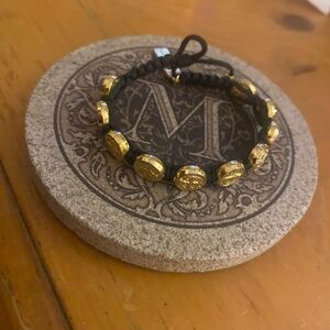 Catholic Bracelet - My Saint My Hero - Black and Gold Toned Bracelet - Orig $42